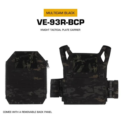 WOSPORT Tactical Vest Camouflage Knight Tactical Quick Release Vest Lightweight MOLLE System Comes With Laser Back Plate