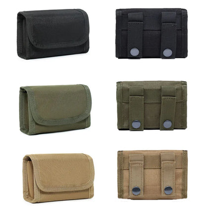 10-Round Tactical Waist Pouch - MOLLE Nylon 12GA .Cal Ammo Shot Bag with 10 Grids, EDC Mini Utility Pouch for Outdoor Shooting