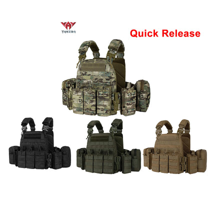 YAKEDA Tactical Plate Carrier Quick Release Quick Disassembly Training Vest, detachable and expandable, comfortable, breathable