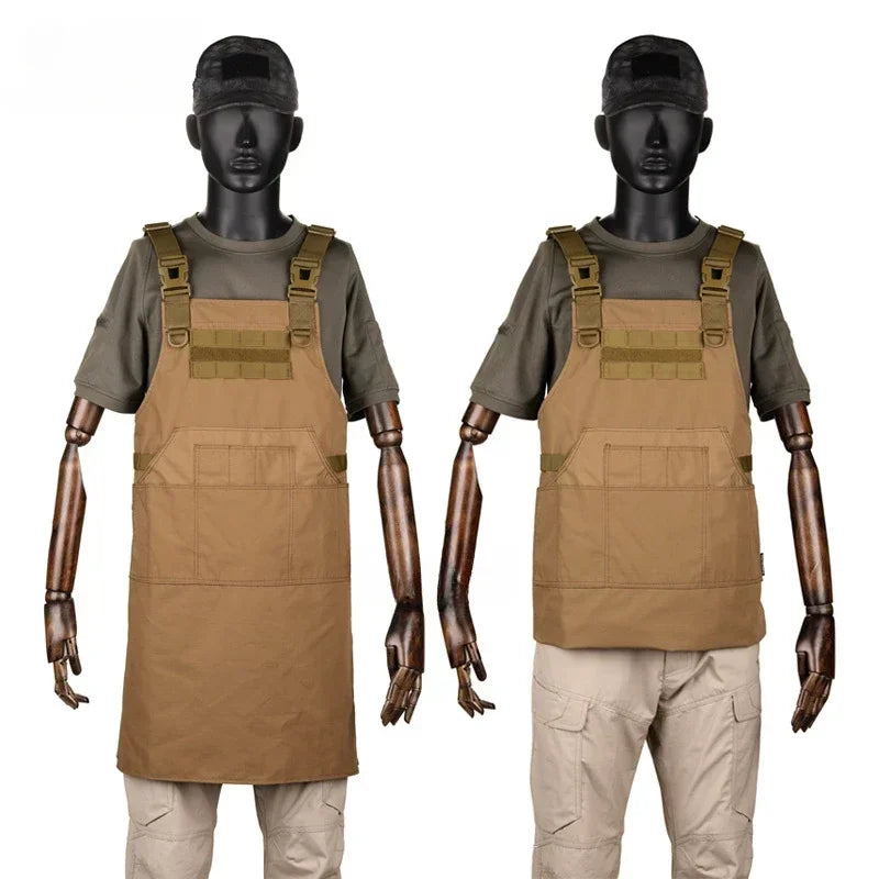 Tactical Camouflage Vest Apron Men Women 12 Pockets Work Apron Outdoor Clothes Accessories Camping Picnic Garden Wear-resisting