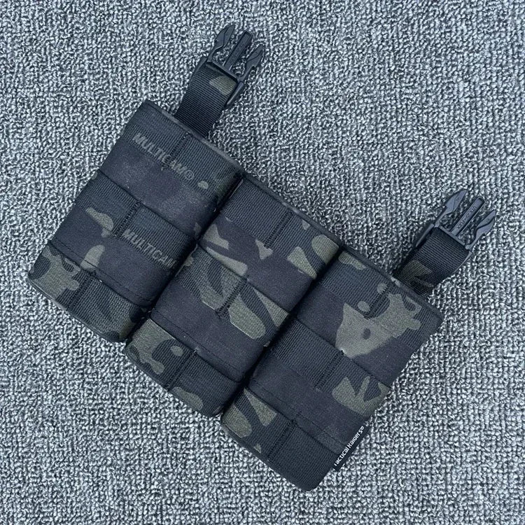 FAST 5.56 Triple Magazine Pouch Front Panel Tactical Vest Expansion Accessories M4 AR15 FCSK Magazine Rack Vest Accessories