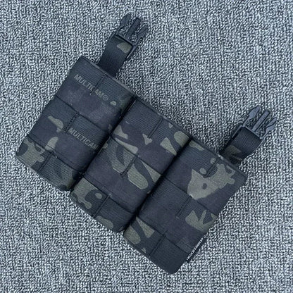 FAST 5.56 Triple Magazine Pouch Front Panel Tactical Vest Expansion Accessories M4 AR15 FCSK Magazine Rack Vest Accessories