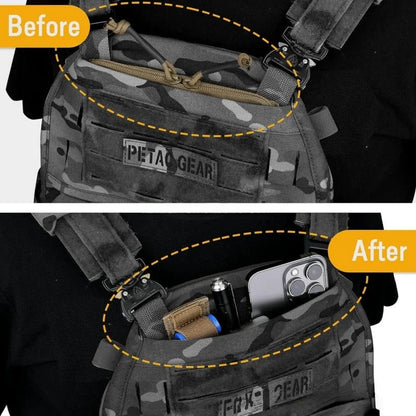 Tactical Vest Double Zipper Insert Pouch for Crye AVS Vest Storage Pocket Zipper Cover Hunting Vest Plate Carrier Accessories