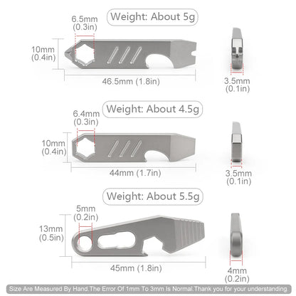 Titanium Mini Bottle Opener Multi-Tool Titanium Alloy Outdoor EDC Key Chain Accessories