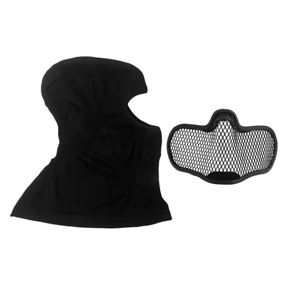 Tactical Mesh Face Mask Balaclava Breathable Full Face Cover for Airsoft Paintball Hunting Shooting Gear Steel Mesh