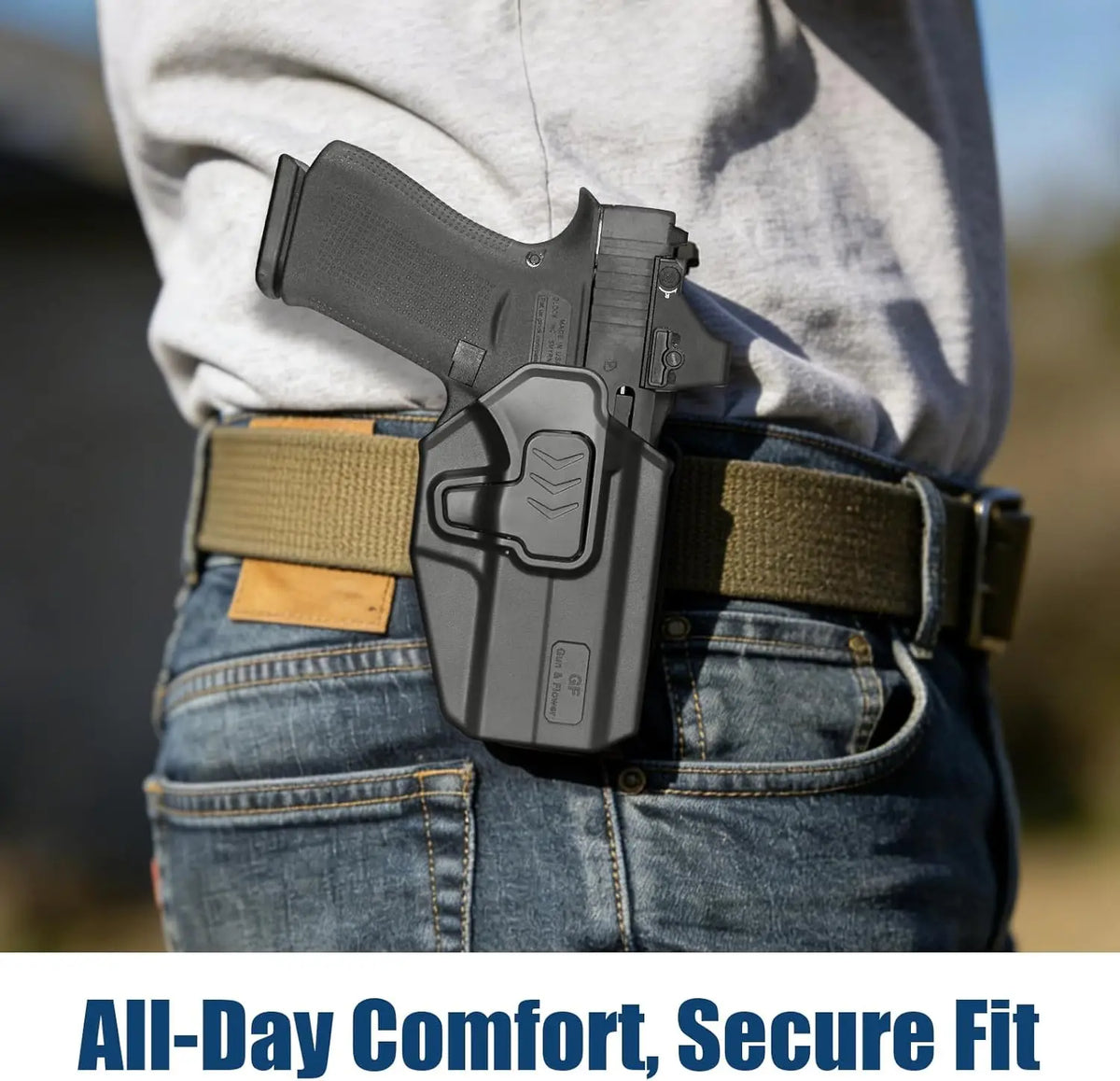 OWB Holster for Glock 43 43X 48 (MOS & Rail Versions),Also Fit G43X MOS,Level II Retention Outside Waistband Holster,Right hand