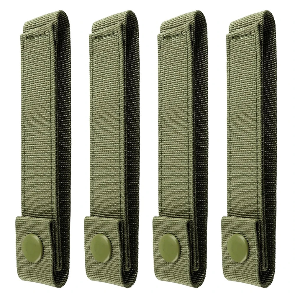 4pcs Outdoor Molle Strap 6 inch Tactical Molle Strap Molle Webbing Straps Attachment Snap Strap Nylon Thumb Snap Straps