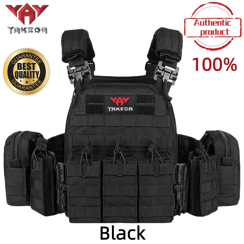 YAKEDA Tactical Vest 6094 Fast Detachable Light Laser Cut Outdoor Hunting Black Gear Carry Vest of High Quality