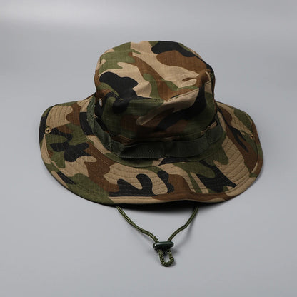 Camouflage Tactical Boonie Hats Camping Climbing Bucket Sniper Hat Men Outdoor Fishing Hiking Cap Sun Protective Boonie Caps