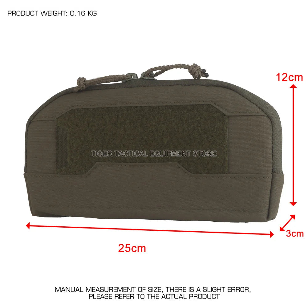 Wide Tactical Admin Pouch For Triple Magazine Pocket Storage Compact Bag Plate Carrier Hunting Airsoft Molle Front Placard Pouch