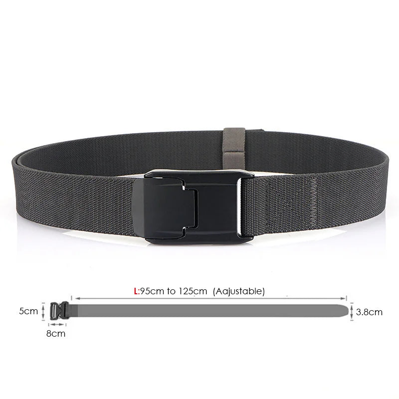 2026 New Stretch Belt For Men and Women Hard Quick Release Buckle Strong Real Nylon Unisex Elastic Belt Overalls Work Belt