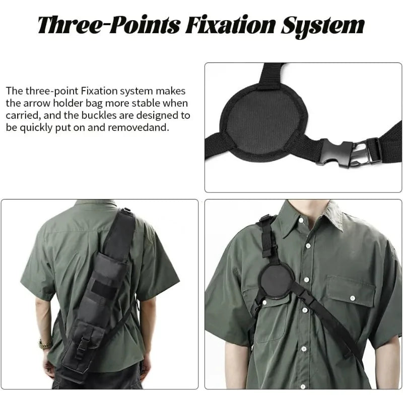 Archery Quiver for There-point Formula, Multifunctional Archery Quiver with Adjustable Strap and Pockets , Tactical Arrow Holder