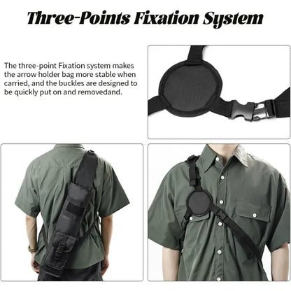 Archery Quiver for There-point Formula, Multifunctional Archery Quiver with Adjustable Strap and Pockets , Tactical Arrow Holder