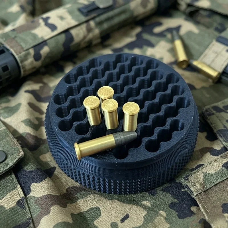 Large Capacity Mini Portable Ammo Storage Box with Screw Cap Design, Suitable for .22LR Caliber Ammunition, Compact and Durable