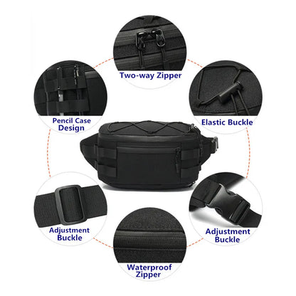 OZUKO Running Fanny Pack Men's Waist Bag Fashion Chest Pack Outdoor Sports Belt Bag for Teenager Waterproof Men Waist Bags