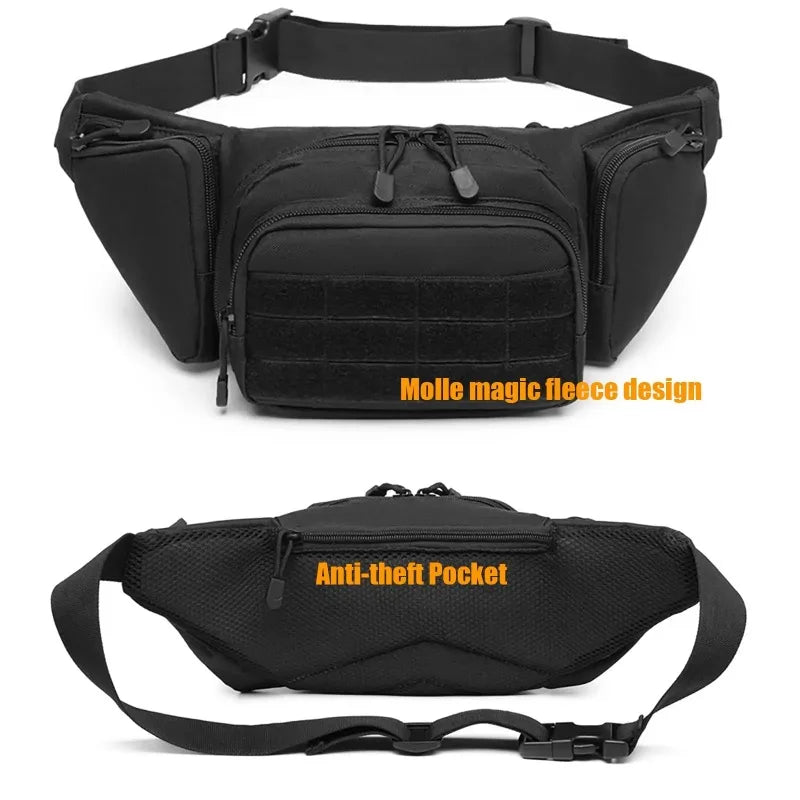 1Pc Waterproof Tactical Molle EDC Fanny Pack Concealed Carry Lightweight Durable for Hiking Camping Outdoor Daily Travel