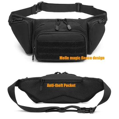 1Pc Waterproof Tactical Molle EDC Fanny Pack Concealed Carry Lightweight Durable for Hiking Camping Outdoor Daily Travel