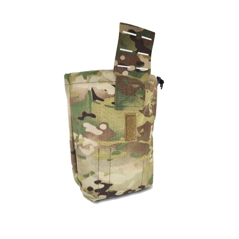 Tactical Foldable Bag Airsoft EDC Molle Foldable Bag Gear Hunting Recycling Storage Carrier Waist Pouch Multicam 500D