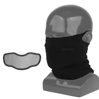 Tactical Steel Mesh Face Mask Breathable Knit Neck Gaiter for Wargame Cosplay Shooting Outdoor Combat Training Gear