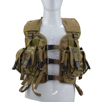 Tactical Molle Vest Men's Hunting Vest With Water Bottle Pocket Camo Airsoft Paintball Gear