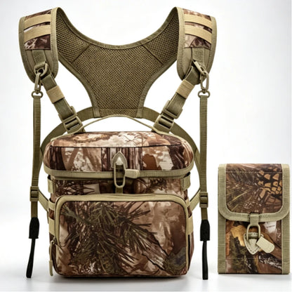 Multifunctional Camo Tactical Chest Bag, Portable Waist Pack for Telescope Rangefinder Storage, Waterproof Wear-resistant Crossb
