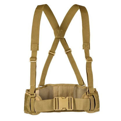 Tactical Molle Waist Belt Vest H-shaped Men Army Waist Girdle with Shoulder Strap Soft Padded Hunting Adjustable Belt Vest