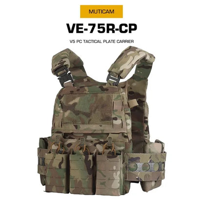 WOSPORT Hunting Vest V5 PC Quick Release Tactical MOLLE Plate Carrier With Triple Magazine Pouches Modular Vest