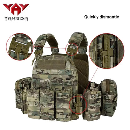 YAKEDA Tactical Vest 6094 Fast detachable light laser cut outdoor hunting black gear carry vest of high quality