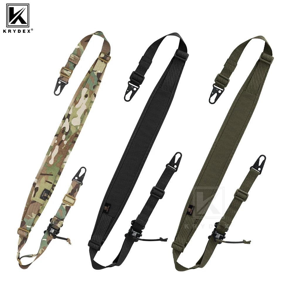 KRYDEX Tactical Modular Sling 2 or 1 Point Shoulder Strap 2.25'' Padded Quick Pull R-ifle Slingster Belt Hunting Accessories
