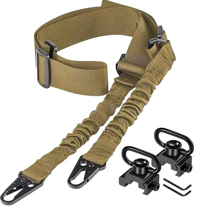 Tactical Two Point Sling-2 Picatinny QD Sling Swivel Mounts Adjustable Shoulder Strap for Rifles-Quick Release and Mounting Base