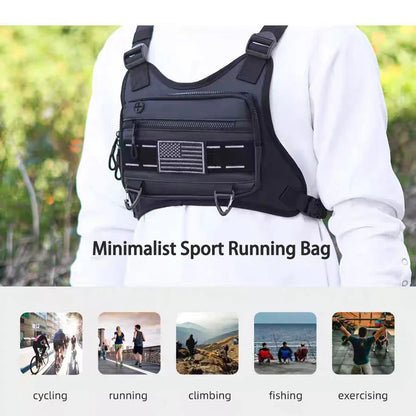 Outdoor Water Resistant Running Vest Chest Pack With Phone Holder Extra Storage Bolsa Sports Chest Bag
