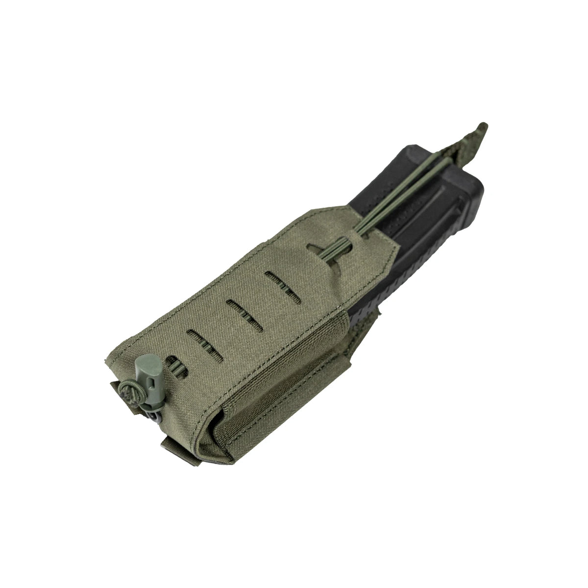 Tactical Single Magazine Pouch Laser Cut MOLLE Open Top Adjustable Elastic Mag Holder for Outdoor Sports Training