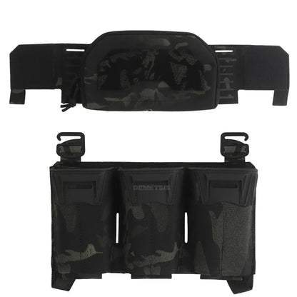 Tactical Admin Pouch with Multi-caliber 5.56 9mm Triple Mag Pouch MOLLE Front Placard System 2nd Layer Airsoft Pouches