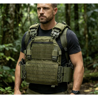 VL Quick release hunting vest with chest zipper anti-theft bag MOLLE modular expansion breathable elastic vest