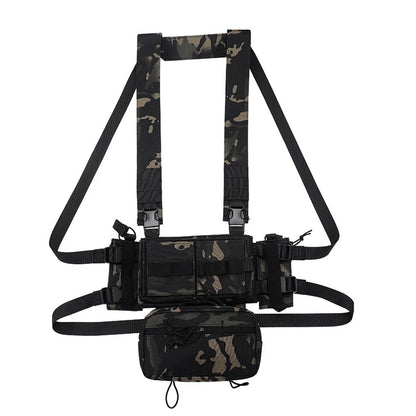 Men's Multicam Hunting MK3 Tactical Chest Rig Harness Modular Lightweight Military Airsoft Vest w/ 5.56 Mag Pouch Pantiball Gear