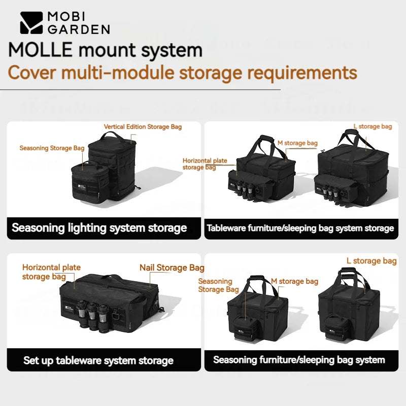 MOBI GARDEN Camping Storage Bag Large Capacity Adjustable Partition Portable Folding Five-sided Thickened Multi-function Fast