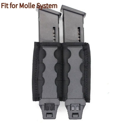 FAST 9MM Double Magazine Pouch Tactical Quick Release 9mm Magazines Holder Lightweight Molle Pouch