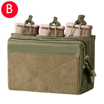 Tactical Chargers Holder 5.56mm 7.62mm Triple Magazine Pouch Molle Admin Pouch Quick-Draw 3 Mags Pouches Cartridge Case Airsoft
