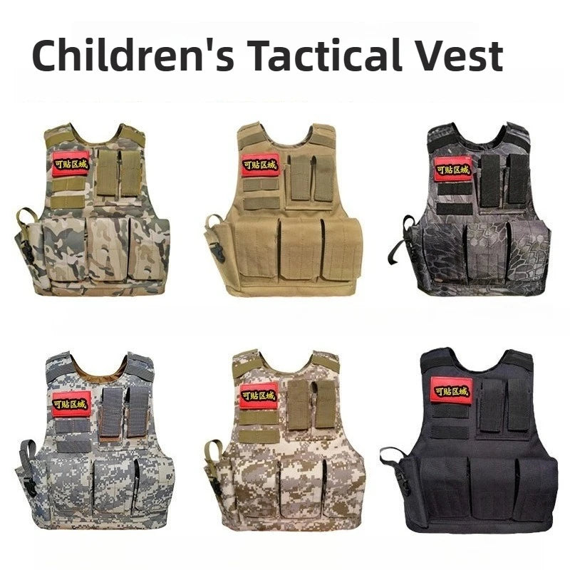 Children Combat Camouflage Vest Kids Airsoft Vests Outdoor Paintball Tactical Waistcoat CS Gear Boys Girl Sniper Army Uniform