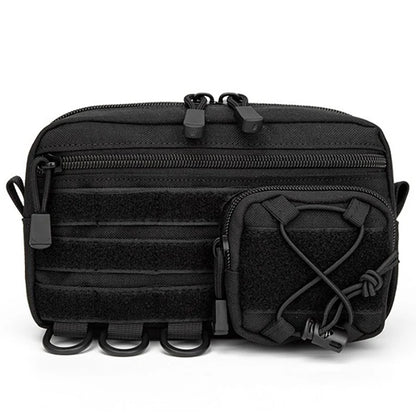 Tactical Molle Horizontal Admin Pouch with Front Drawstring Pocket EMT Modular Pouch EDC Utility Organizer Bag Outdoor Waist Bag