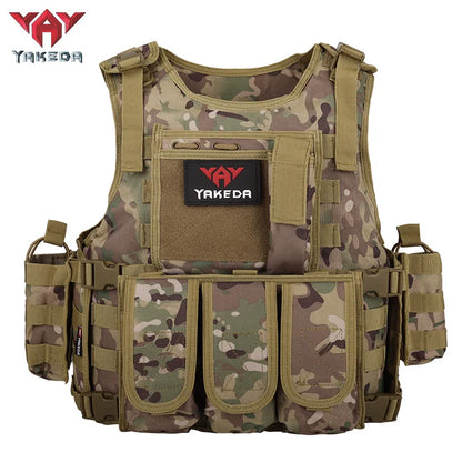 Yakeda Tactical Vest Multi-functional Wear-resistant Training Clothing Equipment Camouflage Clothing Camping Protective Vest