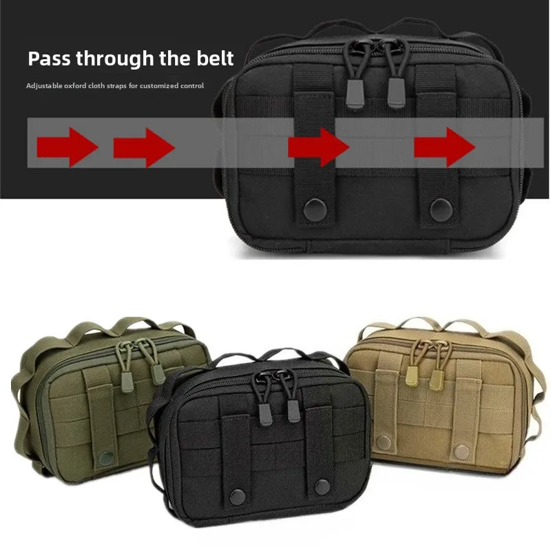 Outdoor Camping Tactical Fanny Pack Paper Storage Bag Sports Waist Hanging Bag Multifunctional Durable Molle Accessory Pouch