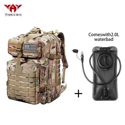 YAKEDA 45L large capacity backpack with 2L water bag MOLLE expansion system outdoor hiking backpack