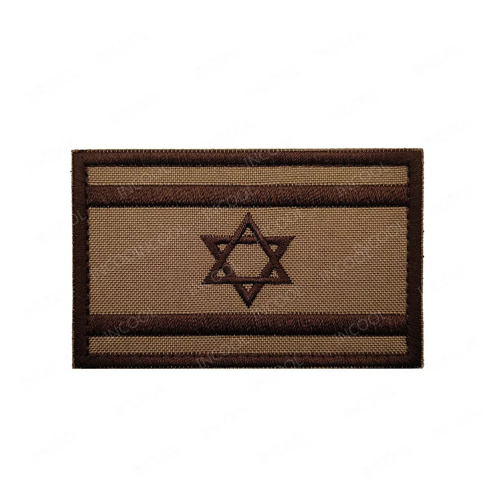 Israel Flag Embroidered Patches PVC Rubber Israeli Sticker Appliqued For Clothing