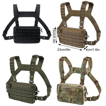 1000D Nylon Tactical Chest Bag Wear-resistant EDC Chest Pack Hip-hop Streetwear Travel Chest Rig for Camping Fishing Sports