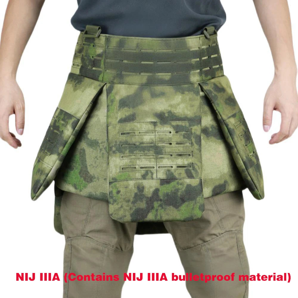 Laser‑Cut MOLLE Level IIIA Soft PE Tactical Protective Skirt Quick Release Adjustable Outdoor Hunting Waist Hip Protective Gear