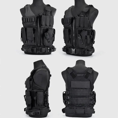 Adjustable Molle Tactical Vest Combat Body Armor Vests Security Guard Hunting Outdoor CS War Game Airsoft Training Jacket Sport