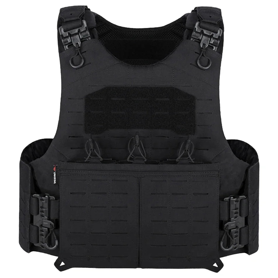 YAKEDA 500D Nylon Quick Release Hunting airsoft Tactical Vest Laser Cutting PALS System Expandable Plate carrier Combat Tank Top