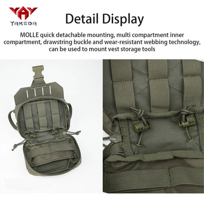 YAKEDA Hunting Quick Open Storage Bag Belt Tank Top Can Attach Outdoor Accessories Bag Outdoor Mountaineering Tool Kit