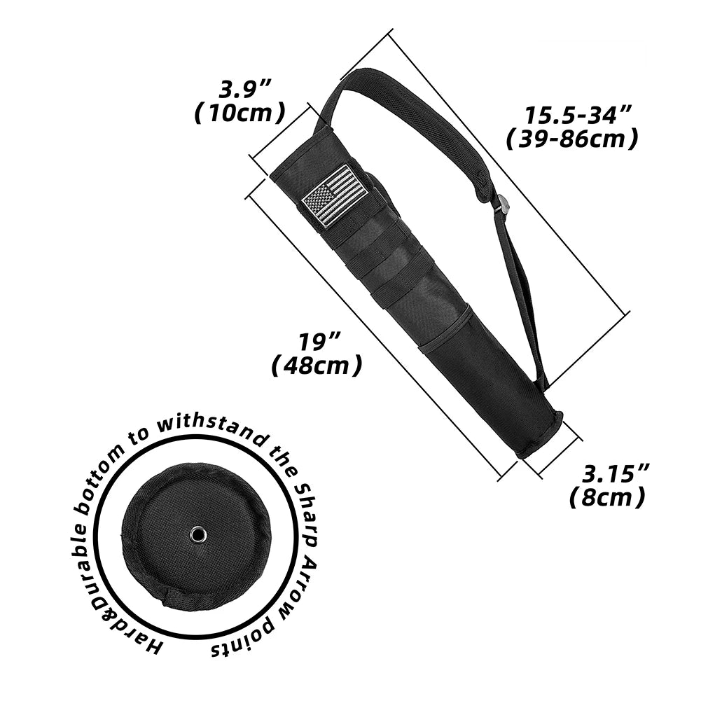 Archery Quiver Holder Bag Bottom Thickening Bow Storage Bag Adjustable Strap for Outdoor Archery Hunting Accessories